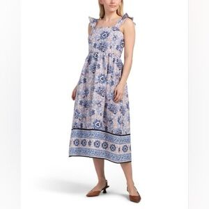 Anne Klein Blue and Pink Floral Dress Size 10